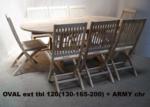 Oval ext tbl 120(130-165-200) + ARMY Chair 